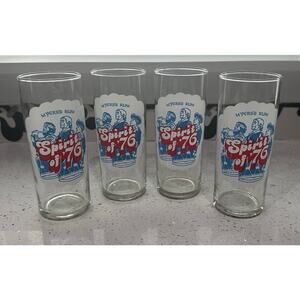 Set of 4 Vintage 1976 MYERS'S RUM SPIRIT OF '76 GLASS UNITED STATES BICENTENNIAL